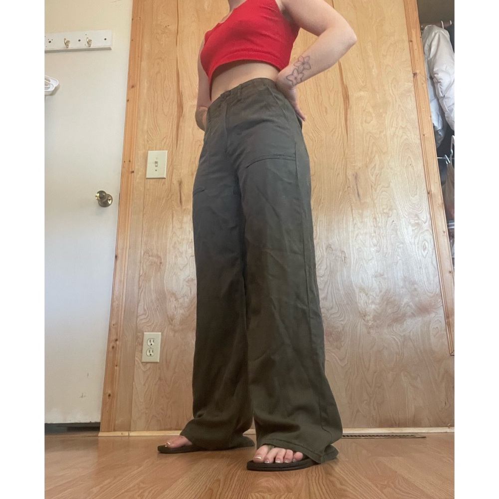 Kensie Olive Green Straight Leg Jeans